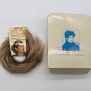 Raquel Welch Sparkle Put On Piece Hair Wrap Elastic Band Blond Highlights